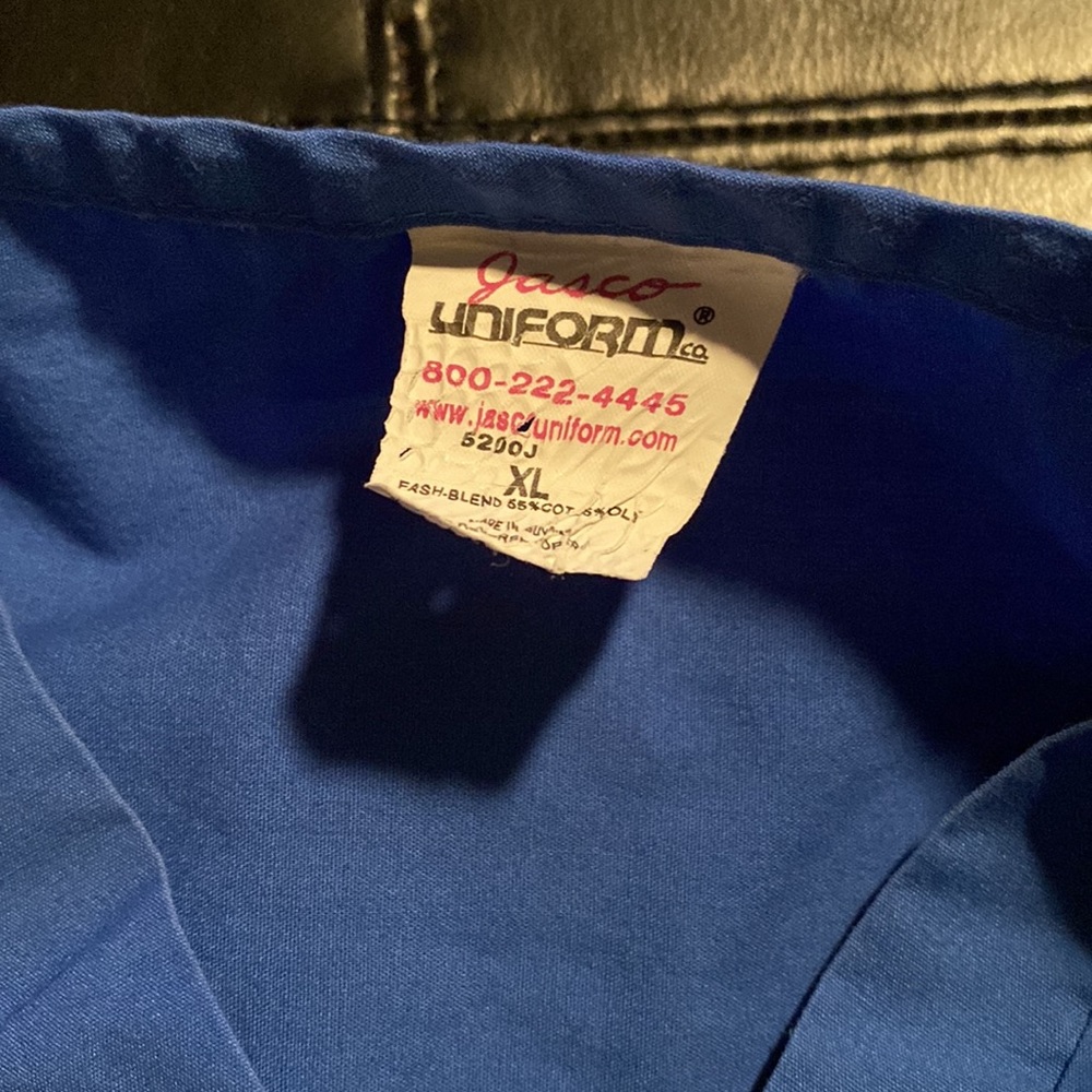 Blue Scrub Top. - Picture 3 of 3